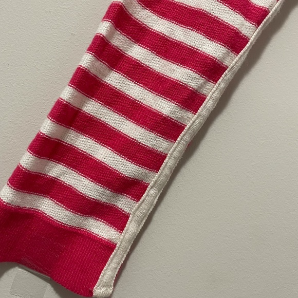 Gap Extra Small Hot Pink and White Stripes Long Sleeve Sweater Shirt, Wide Neck - Picture 5 of 11